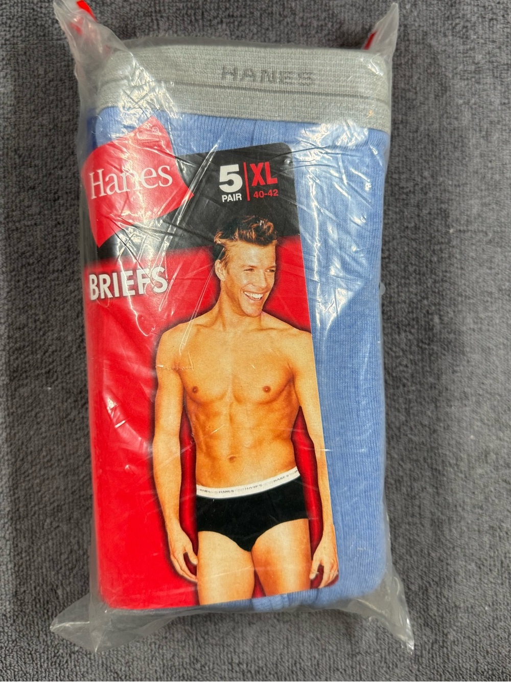 Vintage gray waistband men's Hanes fashion briefs five pack